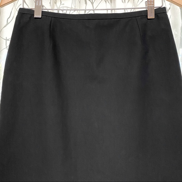 Giorgio Armani Collezioni black cotton high waisted back slit midi pencil skirt - Picture 6 of 11